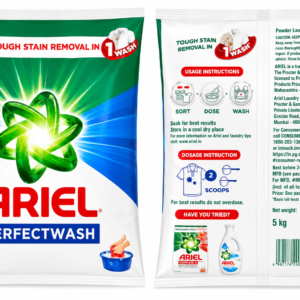 Ariel Perfectwash Detergent Powder – 5kg Value Pack