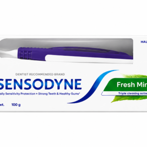 Sensodyne Fresh Mint Toothpaste with Free Toothbrush – 100g